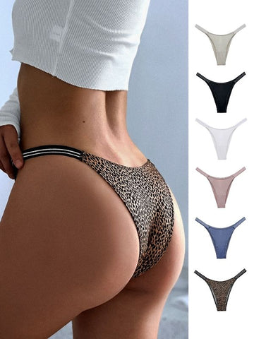 Glossy Dazzing Stripe T-back Underwears