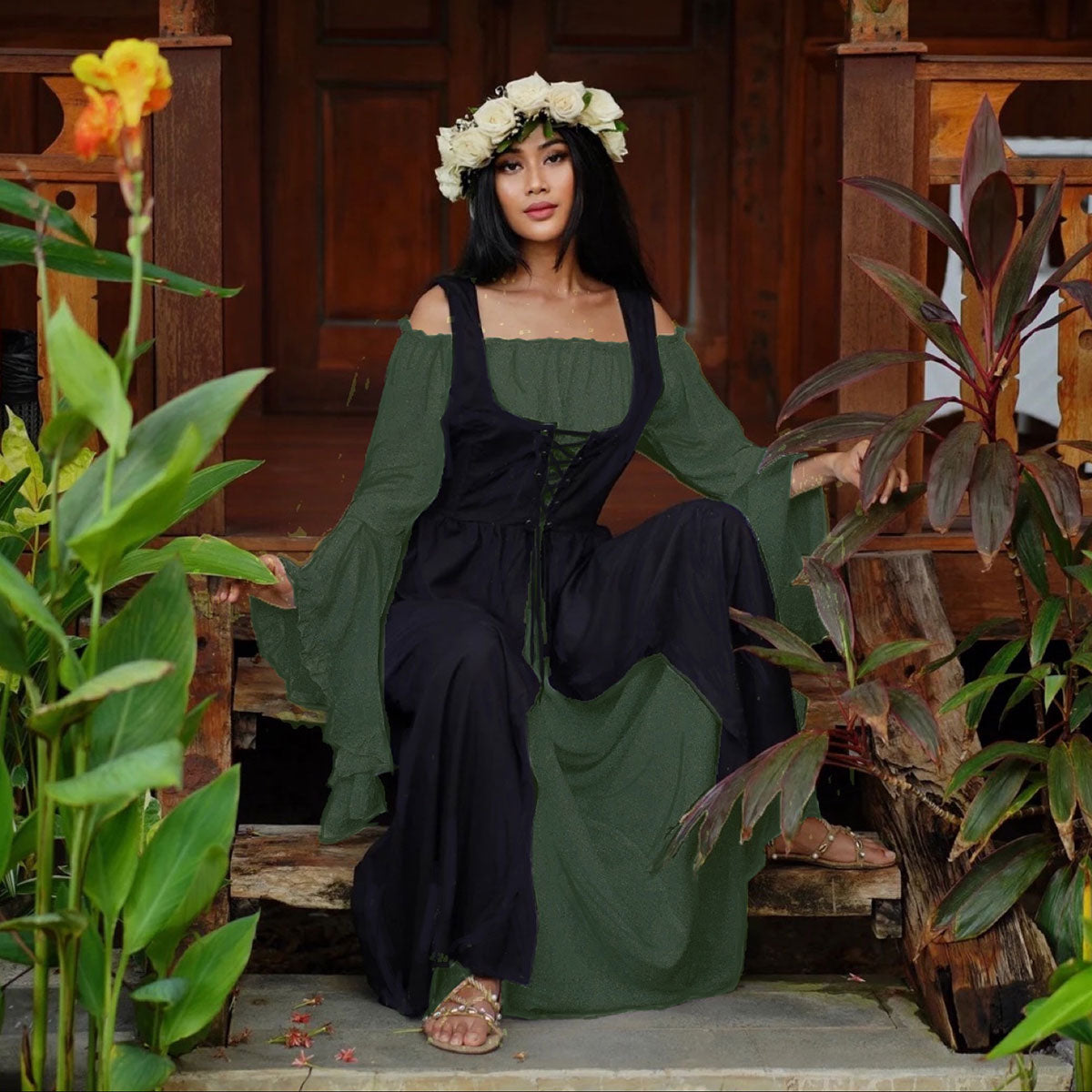 Sariah Corset Vest and Peasant Renaissance Dress