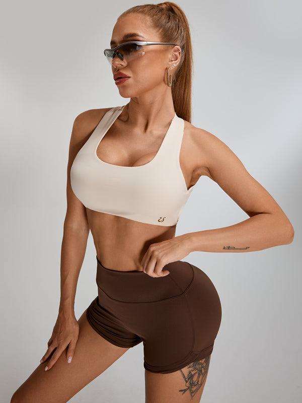 Big U Collar Cross Back Sports Bras