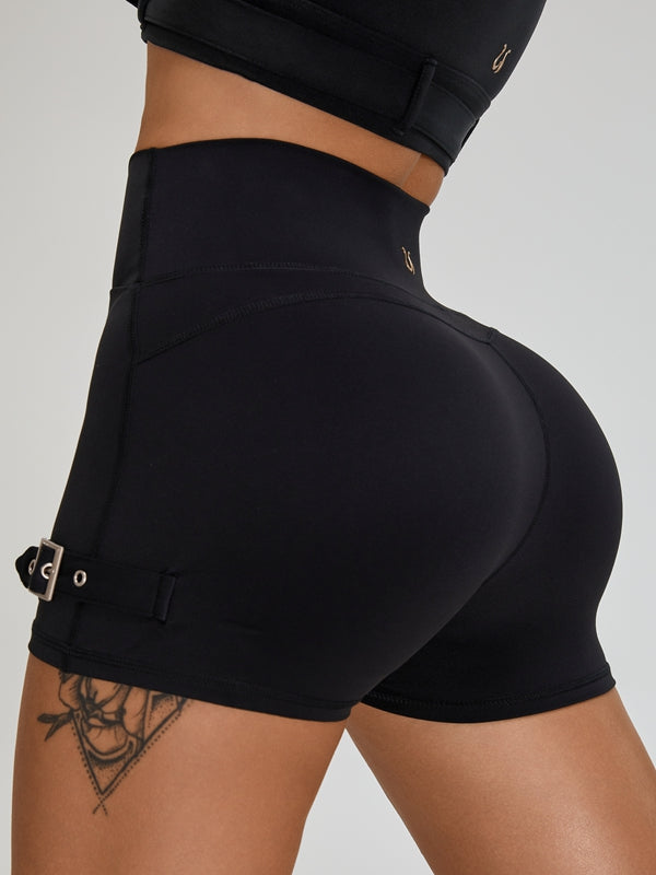 Button Backless V-shape Waist Cargo Style Short Tracksuit