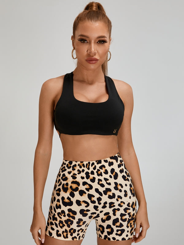 Big U Collar Cross Back Sports Bras