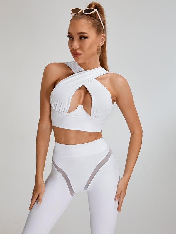 Super Sexy Unique Mesh Hip-lift Cross Tracksuit