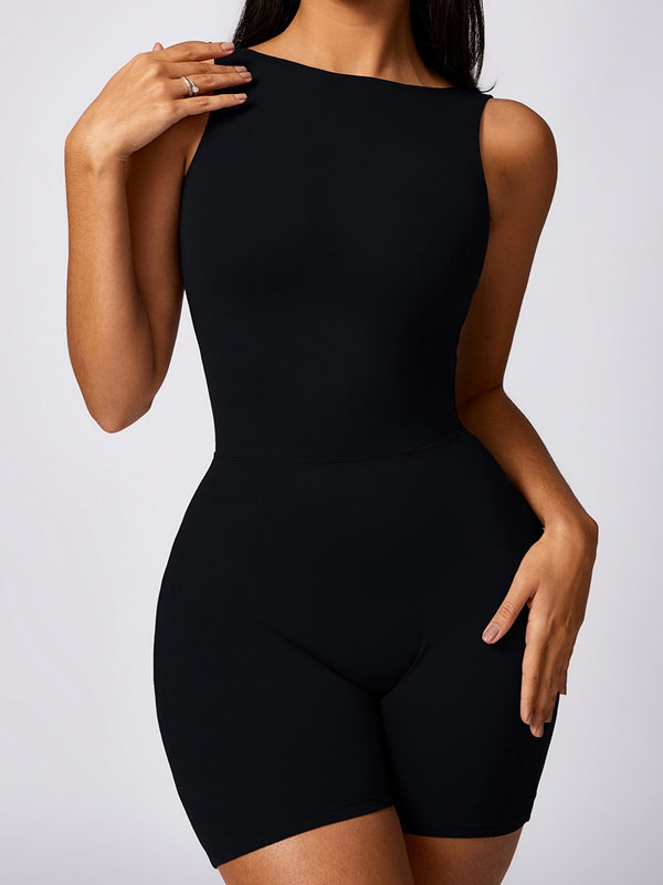 Hollow Out U Back High-Support Scrunch Bum Romper