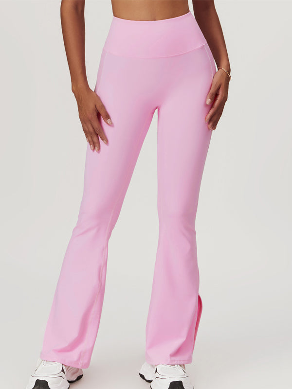Flare Hip-lift High-waisted Split Pants