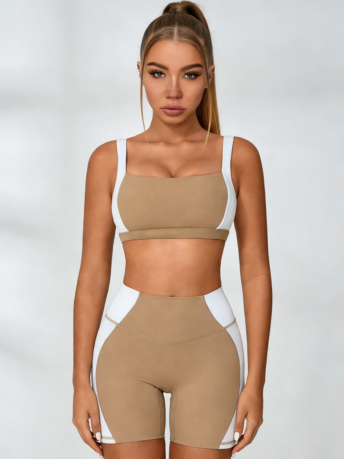 Contrast Color Short Tracksuit