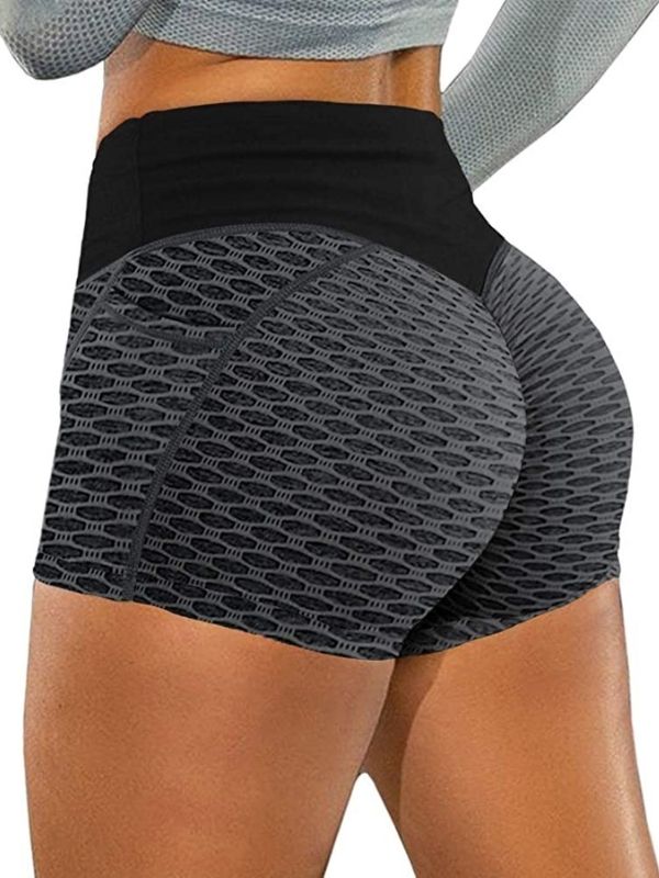 Honeycomb Pocket Peach Hip Spandex Gym Booty Shorts