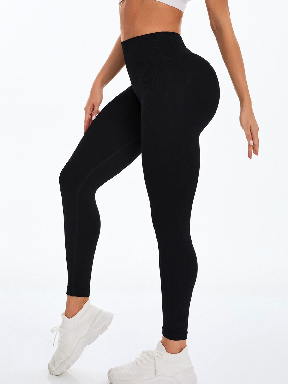 Deep V Seamless Quick Dry High-waisted Scrunch Bum Leggings