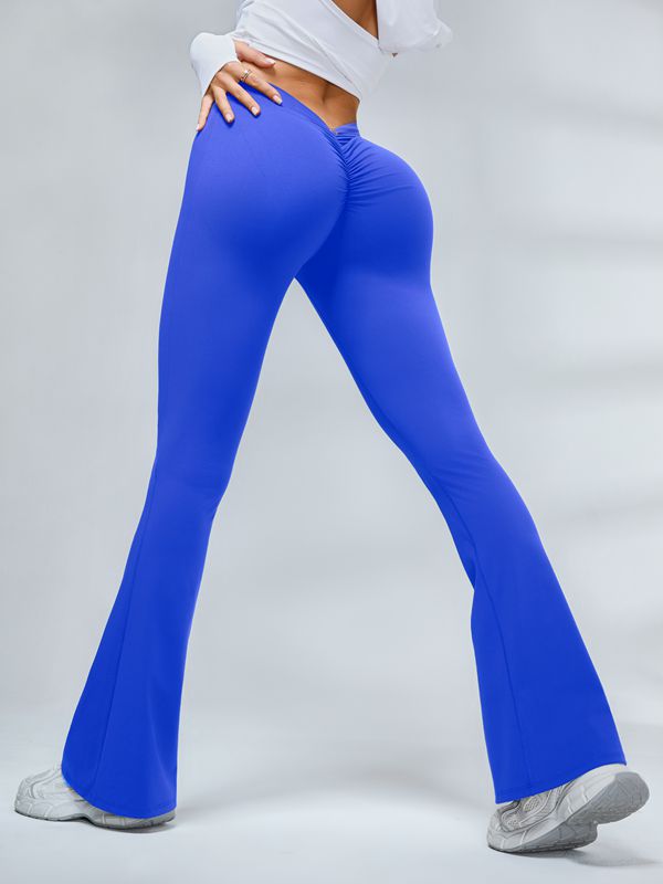 Deep V Back Scrunch Bum Flare Leggings