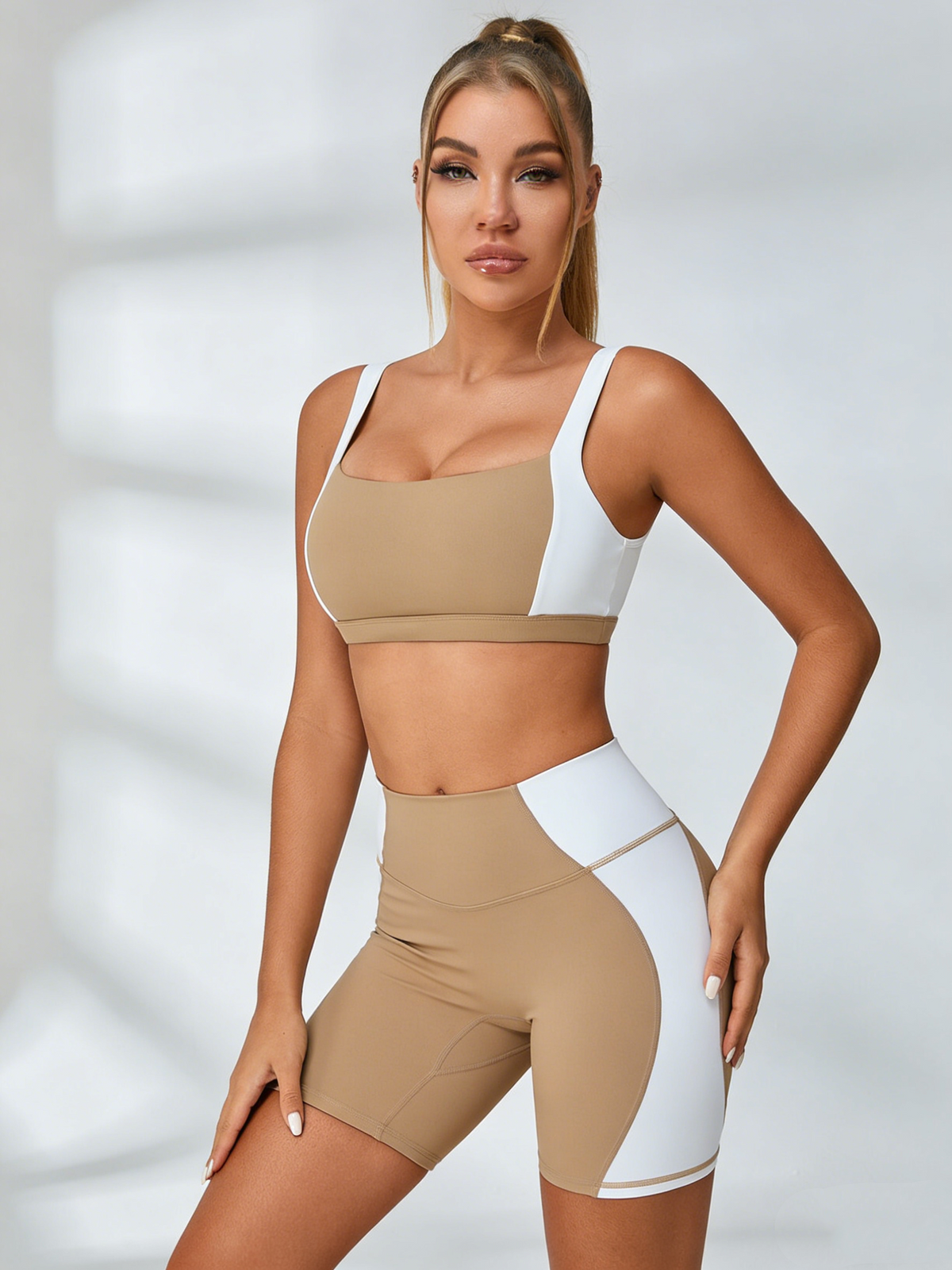 Contrast Color Short Tracksuit
