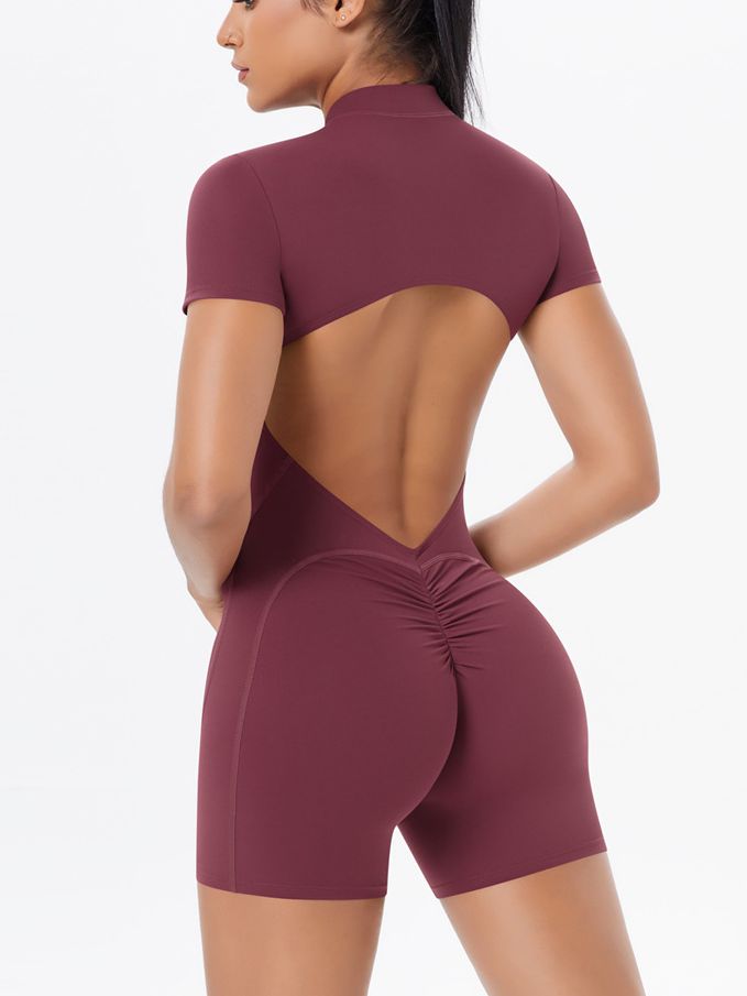 Hollow Out Backless Scrunch Bum Push Up Design Romper