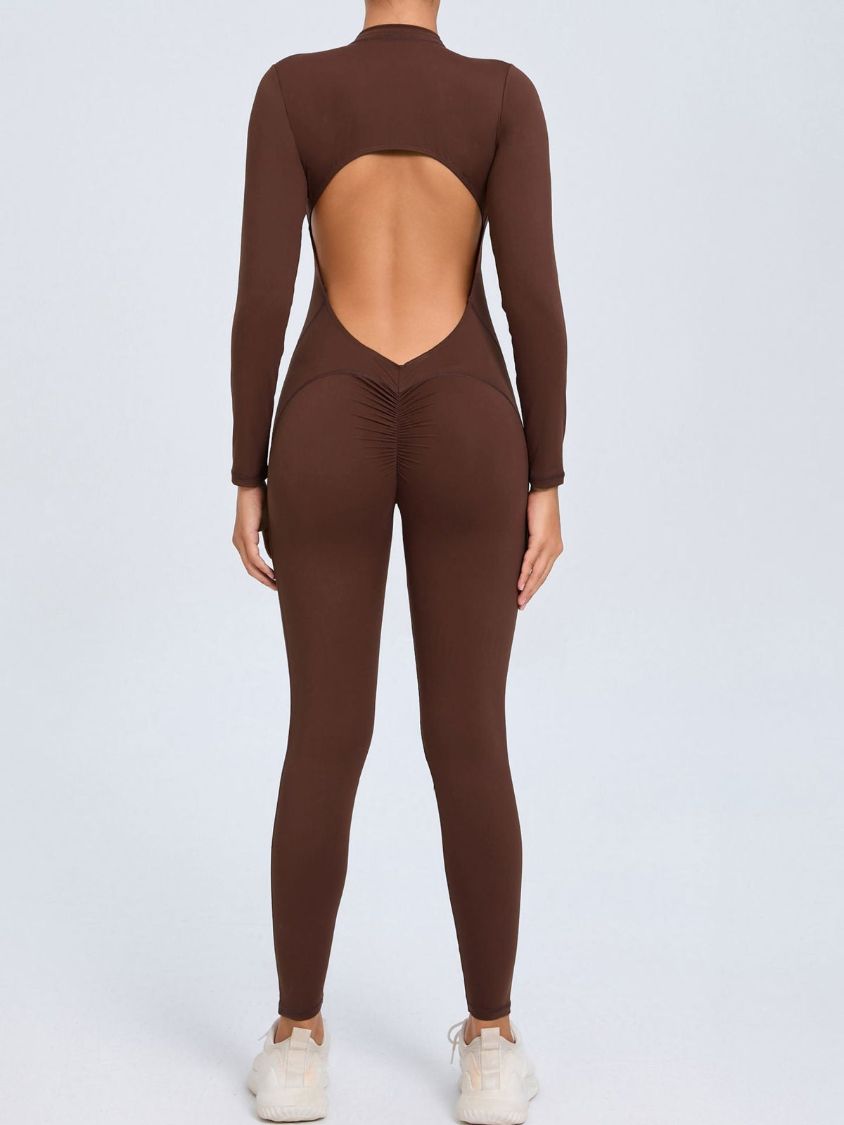Backless Zipper Hollow Out Scrunch Bum Jumpsuit