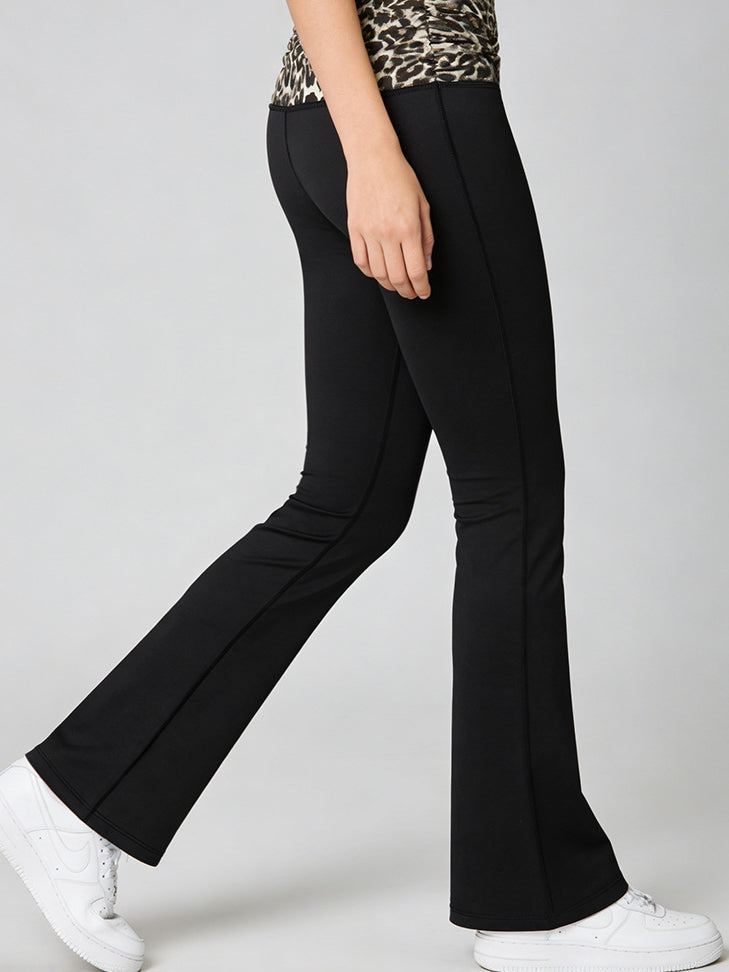 Leopard Print Contrast Color Flare Leggings