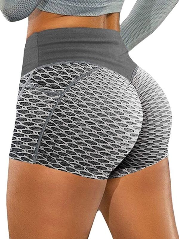Honeycomb Pocket Peach Hip Spandex Gym Booty Shorts