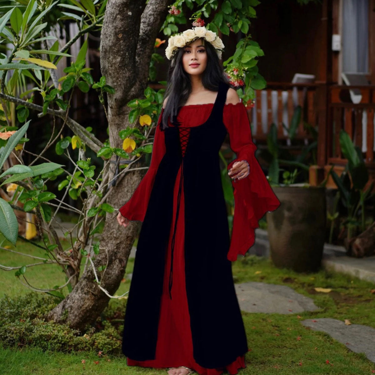Sariah Corset Vest and Peasant Renaissance Dress