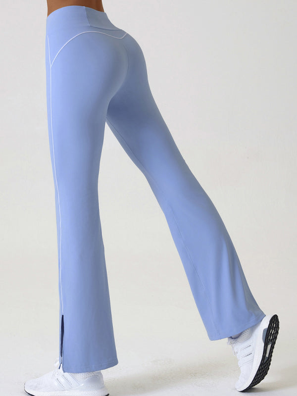 Flare Hip-lift High-waisted Split Pants