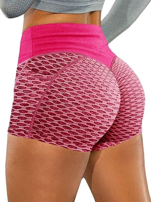 Honeycomb Pocket Peach Hip Spandex Gym Booty Shorts