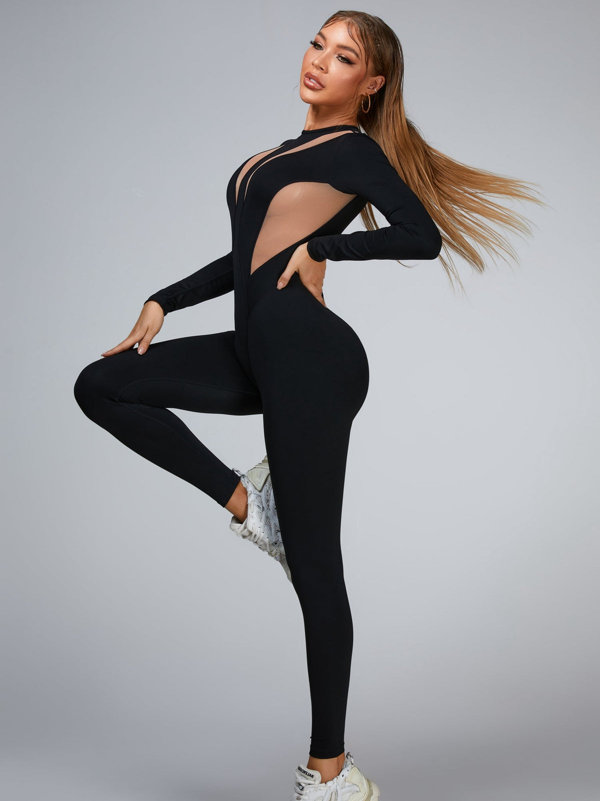 Fashion ¡°Flame¡± Mesh Jumpsuit