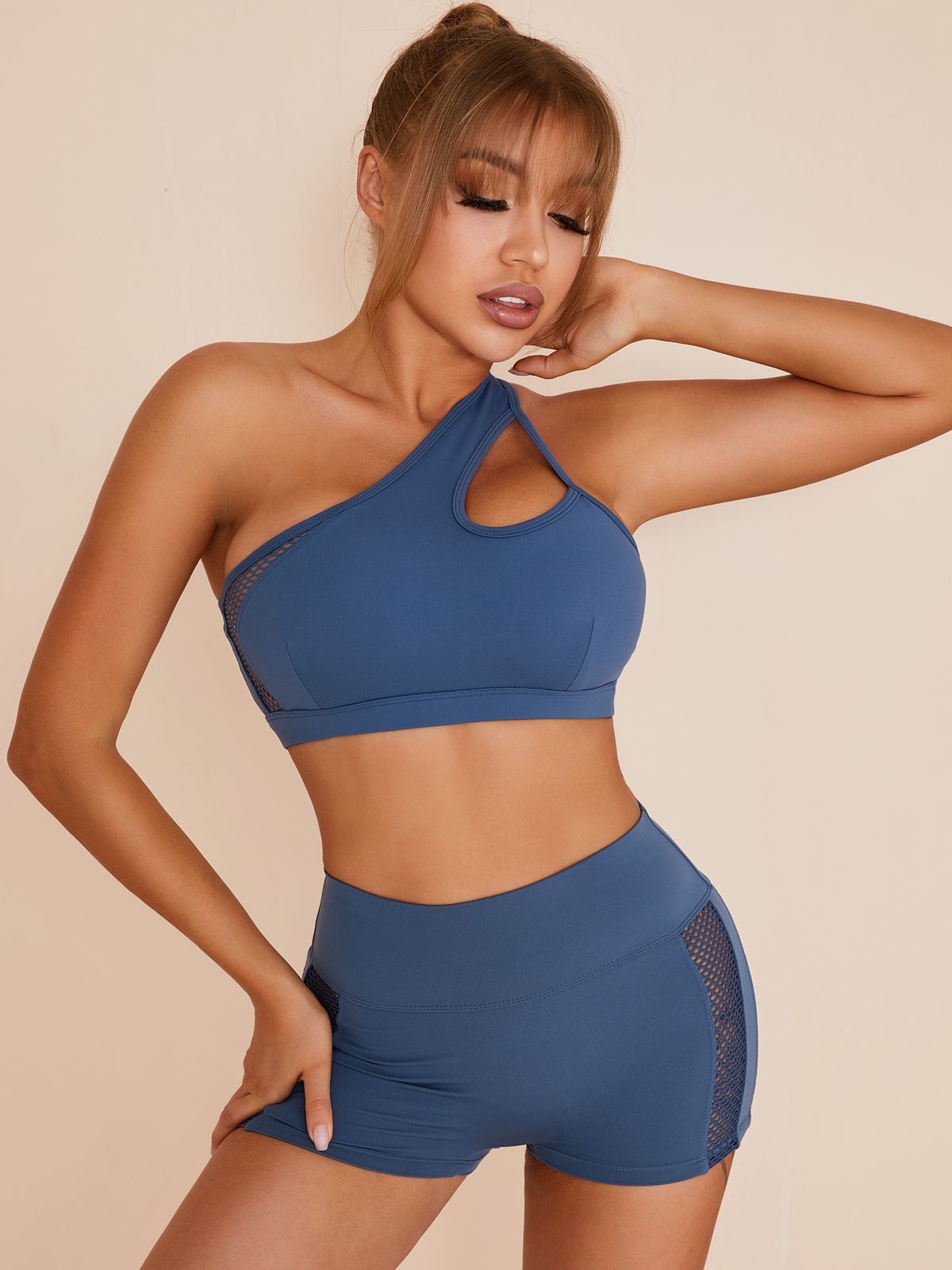 High Waist Sexy Mesh Yoga Suit