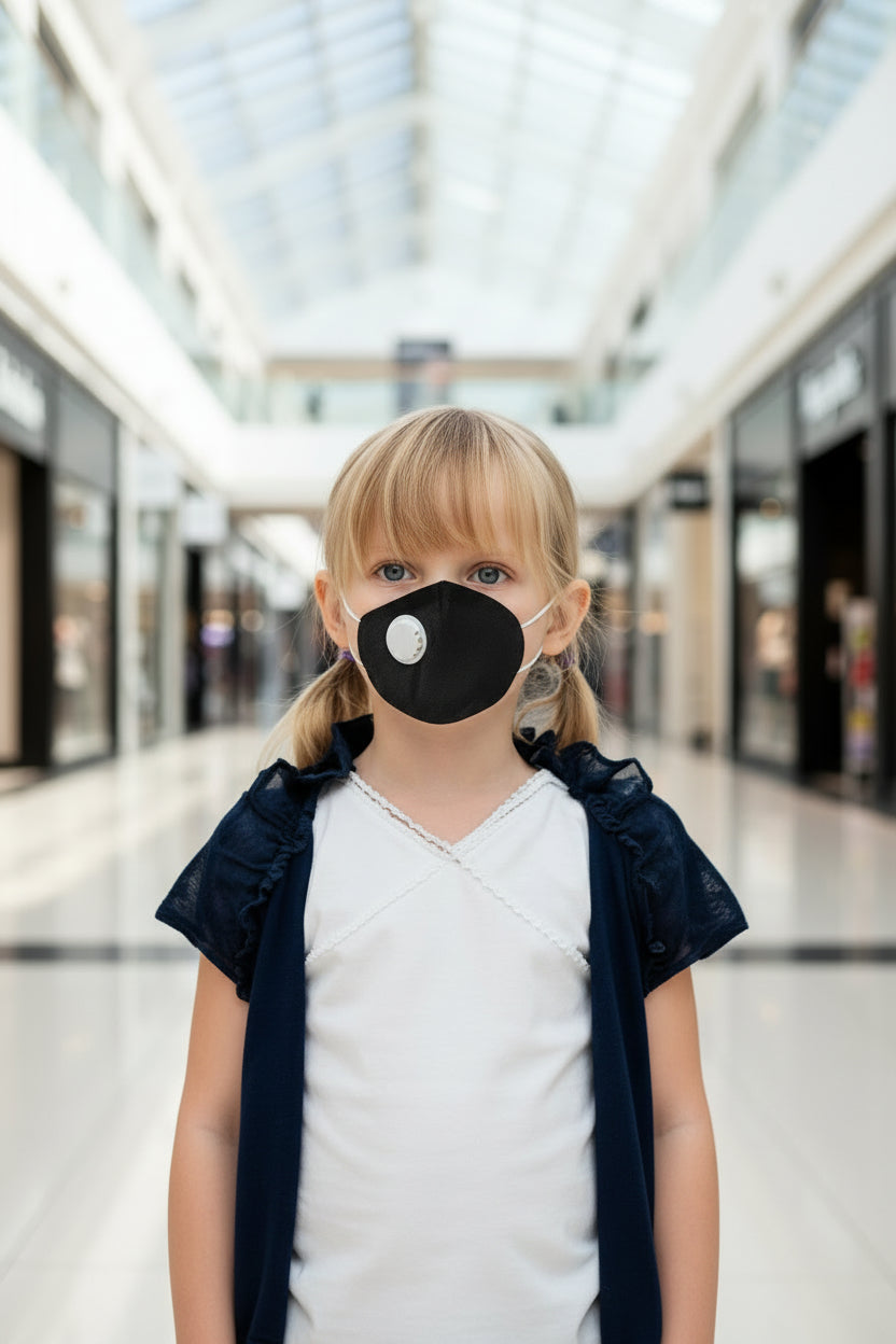 Brianna Black Toddler Breath Protection Valved Respsirator Face Mask