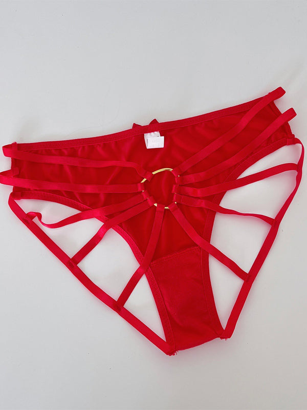 Heart Shape Cross Hollow Out Panties