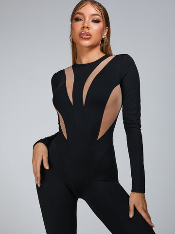 Fashion ¡°Flame¡± Mesh Jumpsuit
