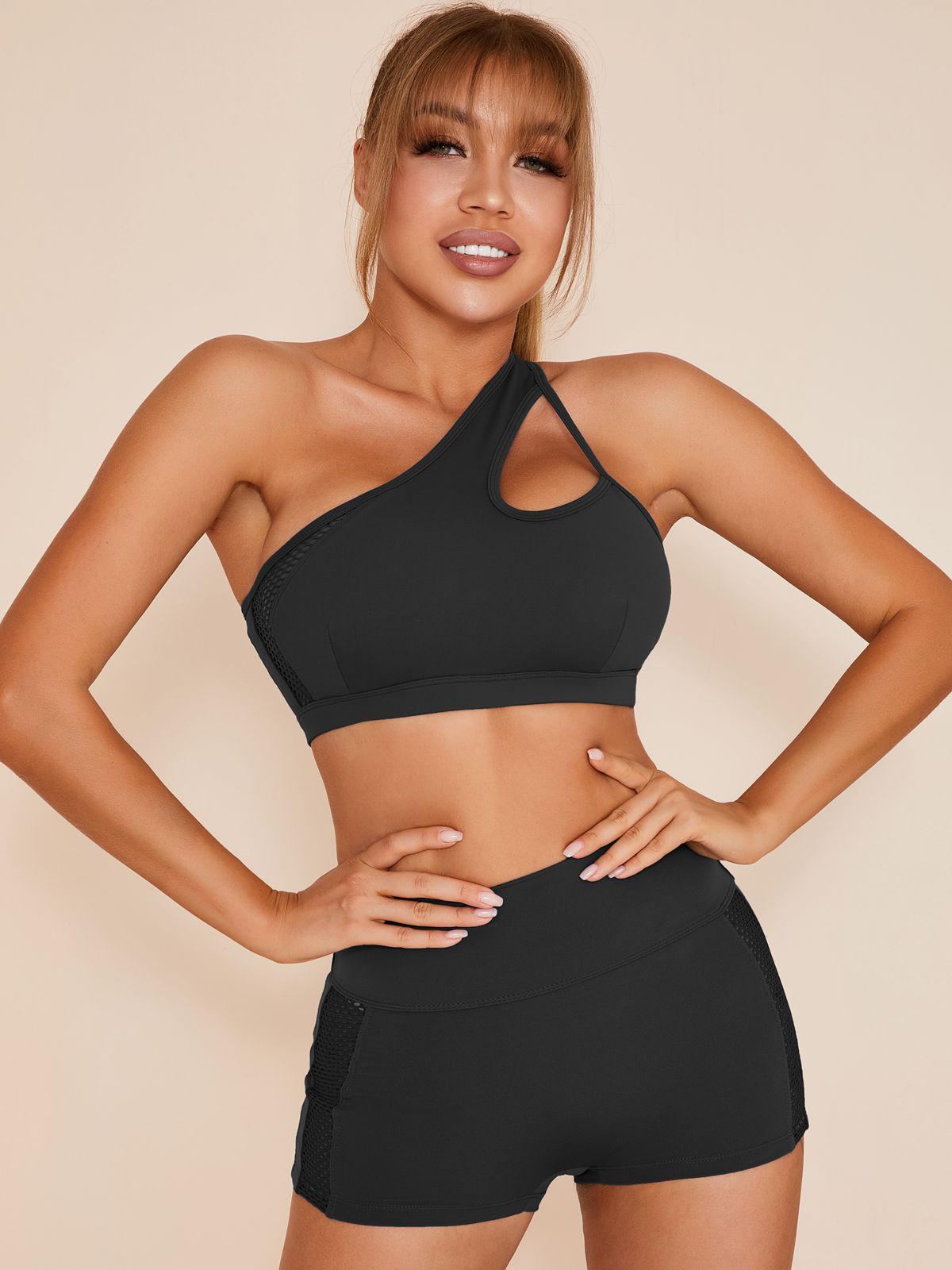 High Waist Sexy Mesh Yoga Suit