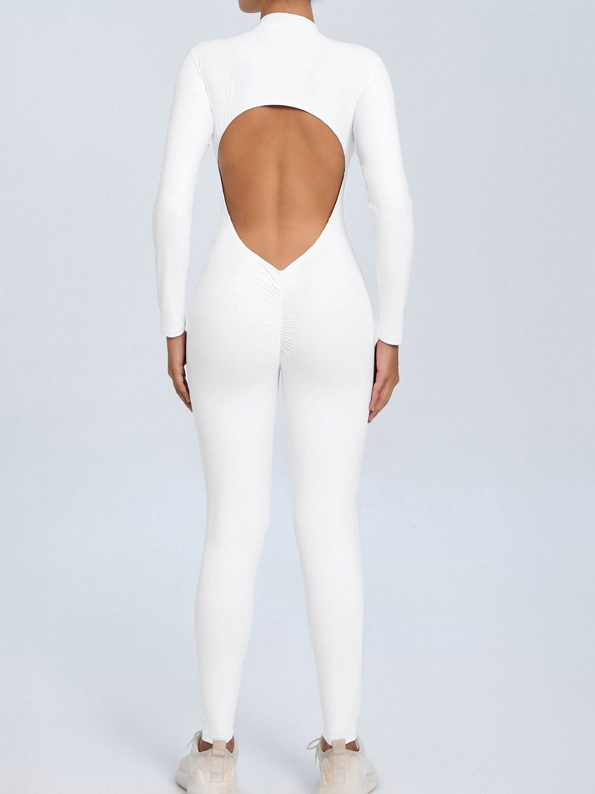 Backless Zipper Hollow Out Scrunch Bum Jumpsuit