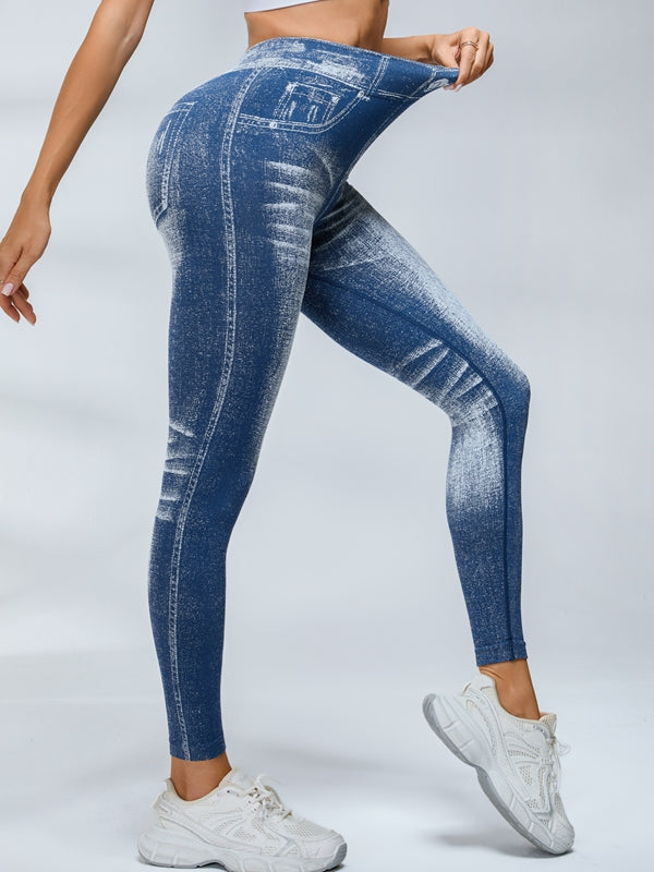 Deep V Back Denim Scrunch Bum Zipper High-support Tracksuit
