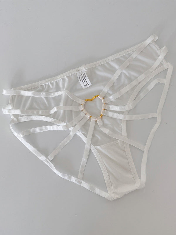Heart Shape Cross Hollow Out Panties