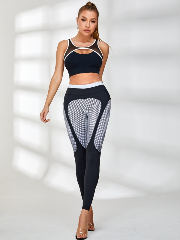 Pop Style Contrast Color Leggings