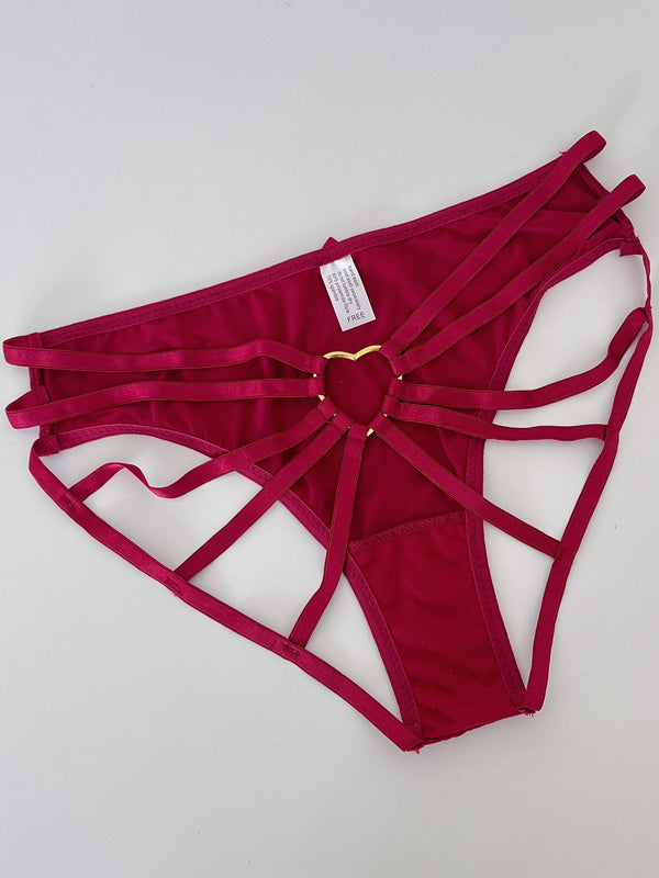 Heart Shape Cross Hollow Out Panties