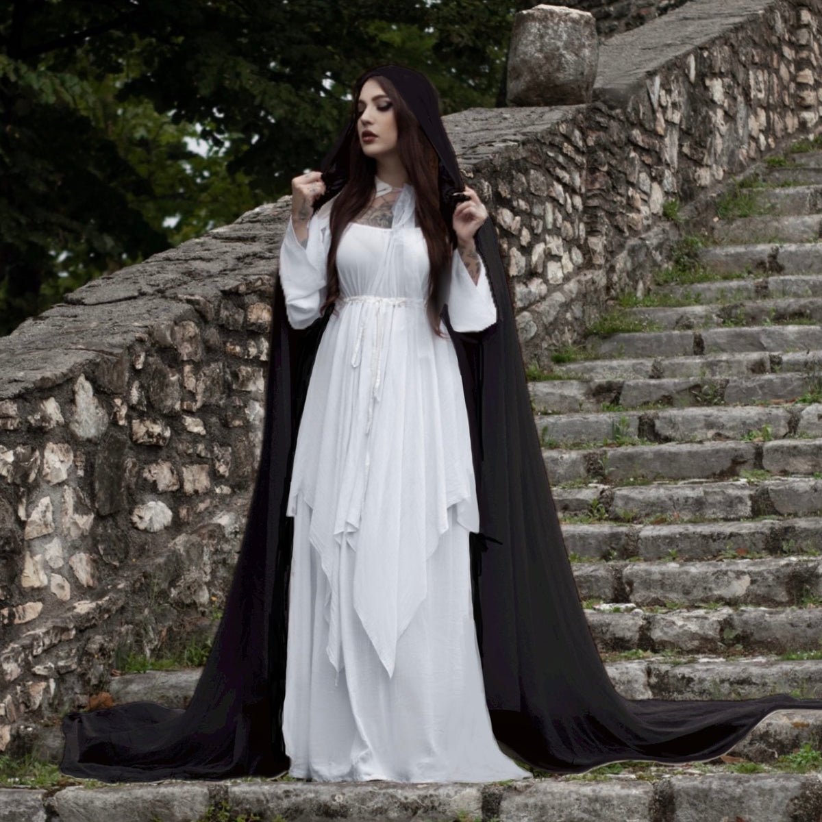 Emberlynn Medieval Renaissance Fantasy Hooded Cloak