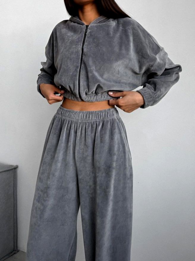 Coral Fleece Casual with Hat Tracksuit
