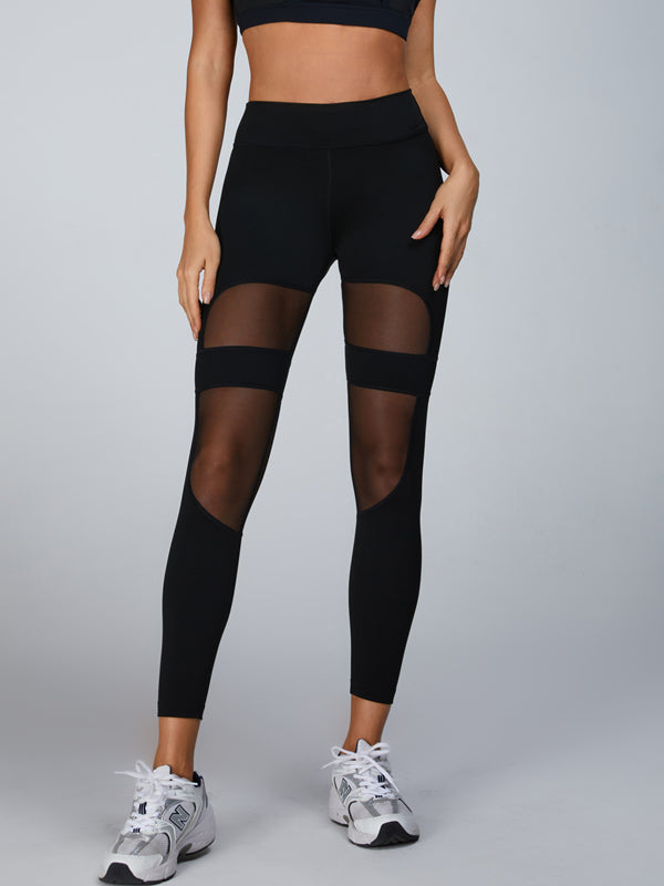Cutout Mesh High-rise Leggings