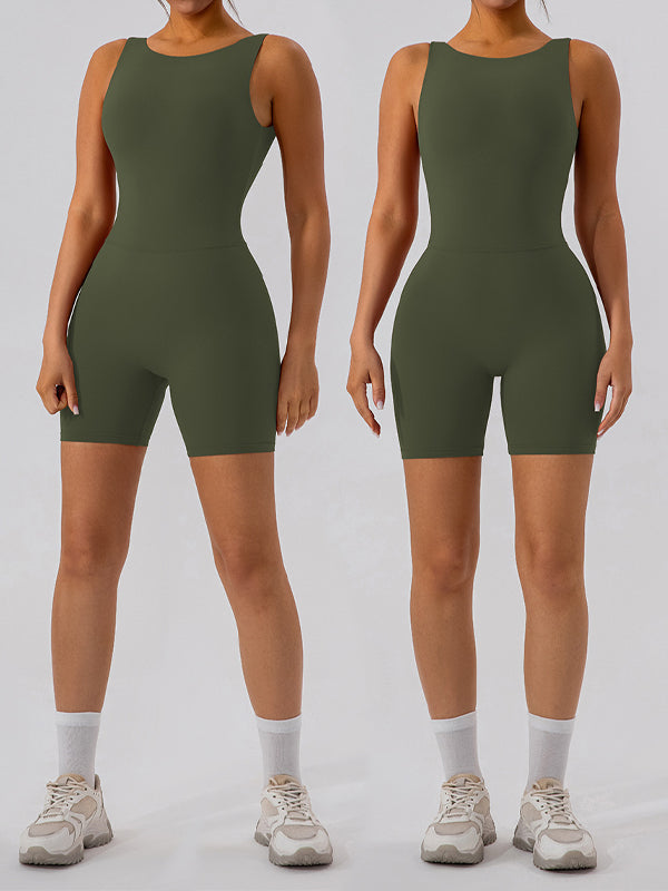 Hollow Out U Back High-Support Scrunch Bum Romper