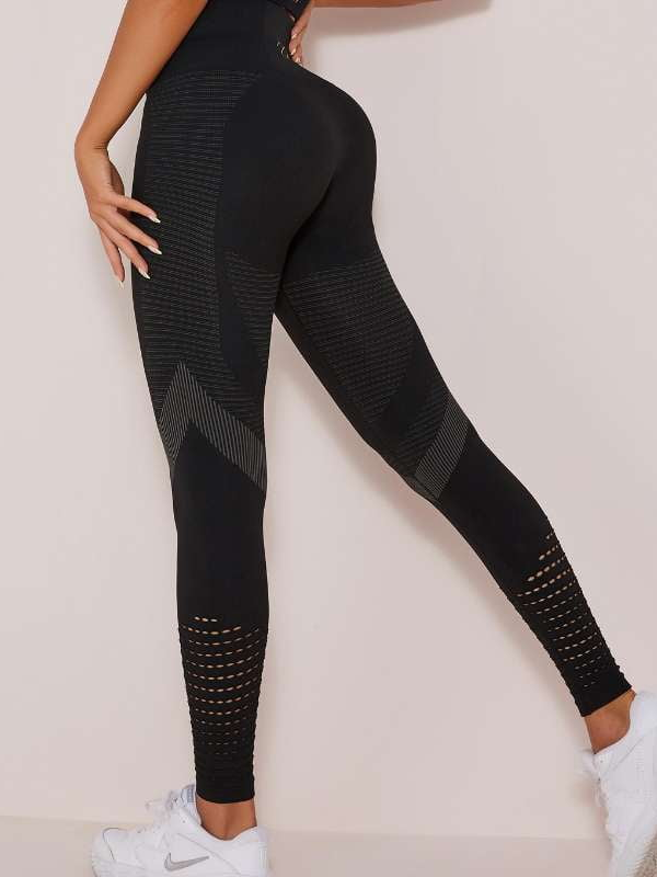 Breathable Mesh High Waist Hollow Out High Impact Sportswear