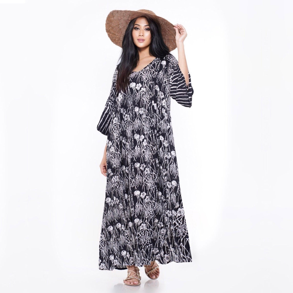 Mariana Bali Batik Empire Baby Doll Maxi Dress