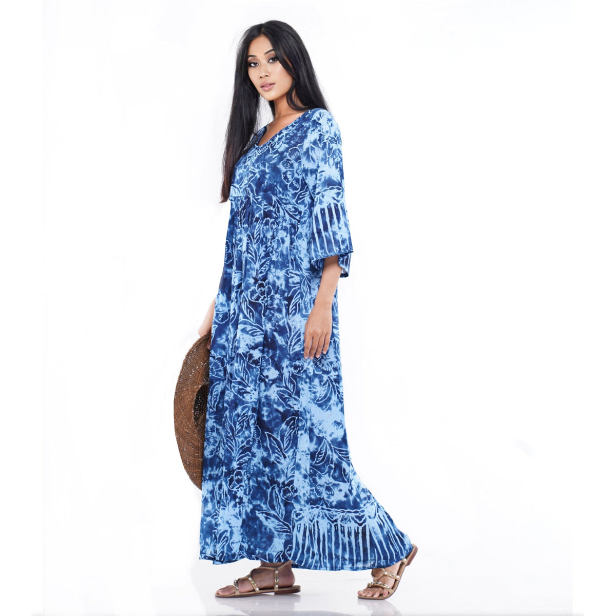 Mariana Bali Batik Empire Baby Doll Maxi Dress