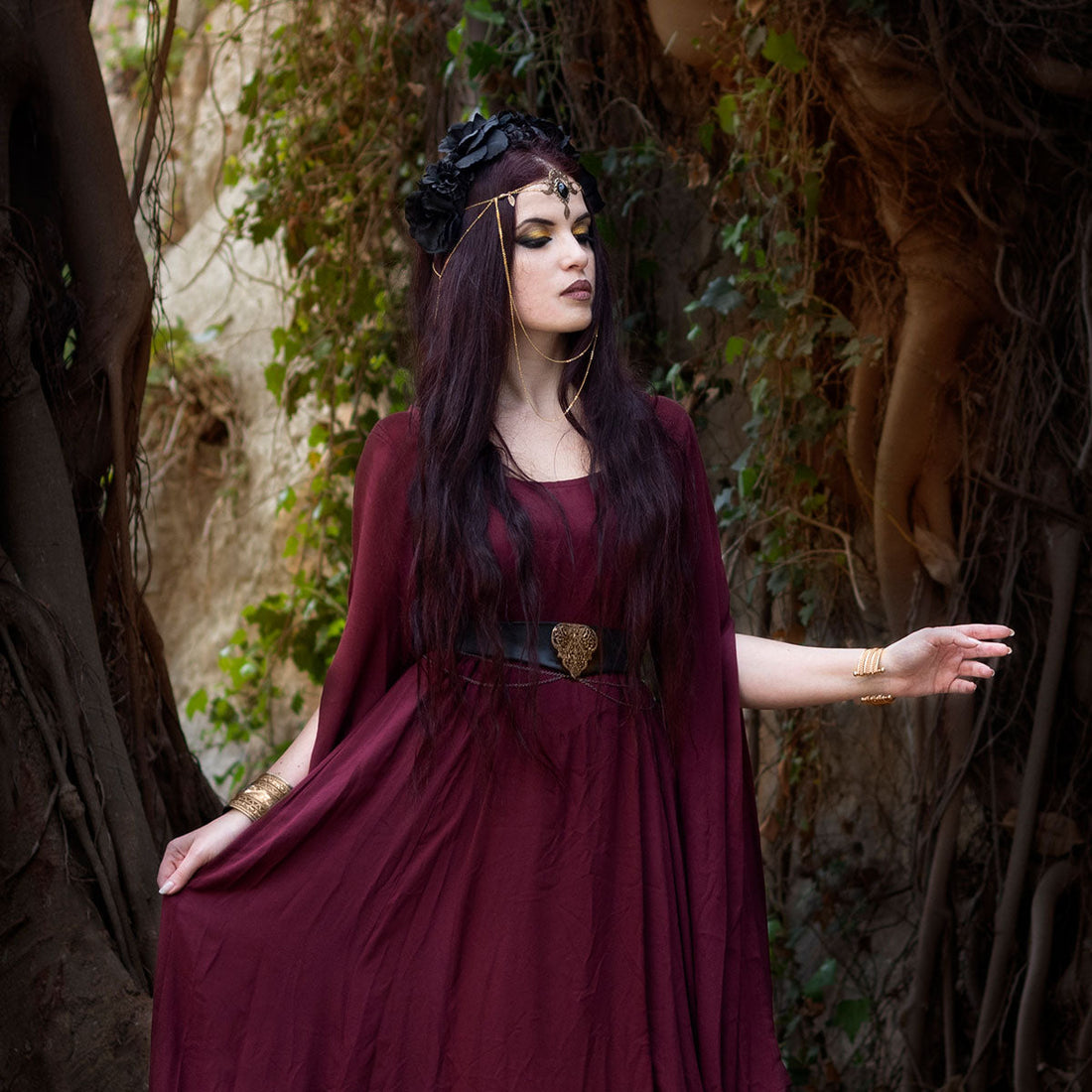 Sariah Renaissance Flowing Sleeve Boho Maxi Dress