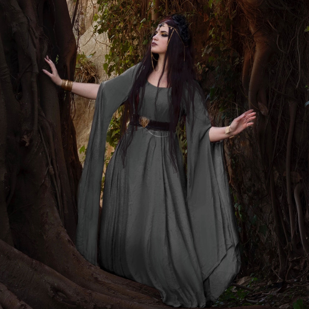 Sariah Renaissance Flowing Sleeve Boho Maxi Dress