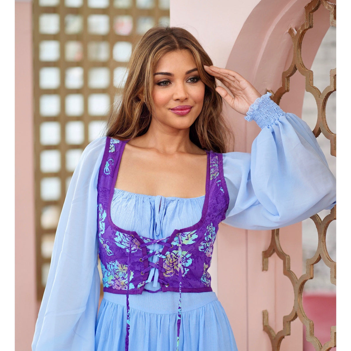 Jesse Boho Corset Vest Lacing Sleeveless Bali Batik Women Fashion