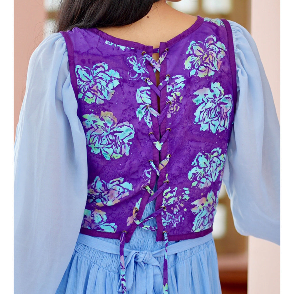 Jesse Boho Corset Vest Lacing Sleeveless Bali Batik Women Fashion
