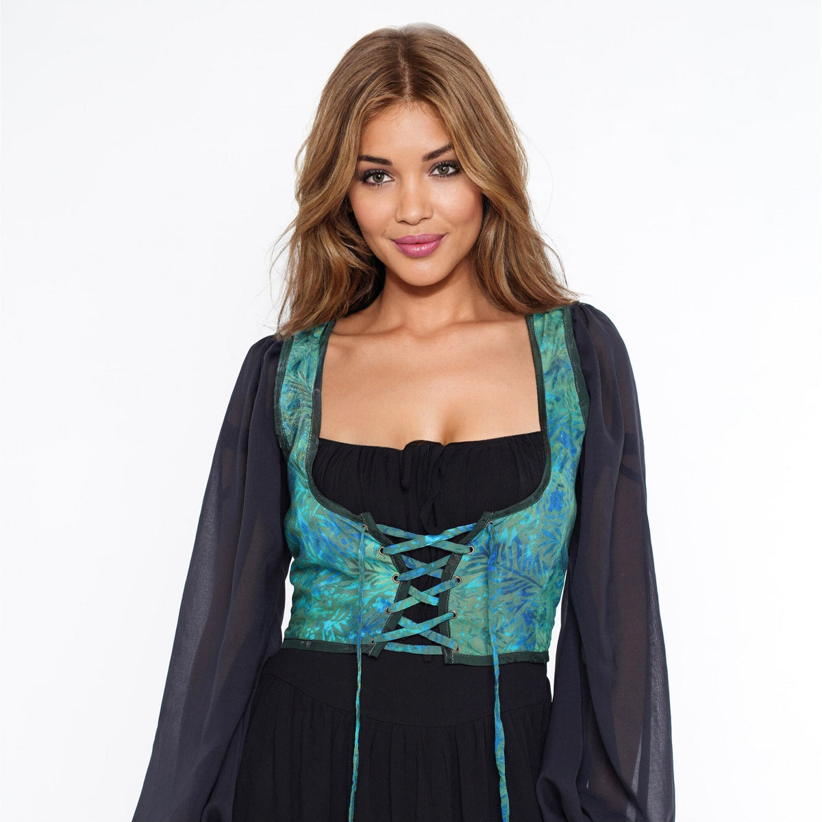Jesse Boho Corset Vest Lacing Sleeveless Bali Batik Women Fashion