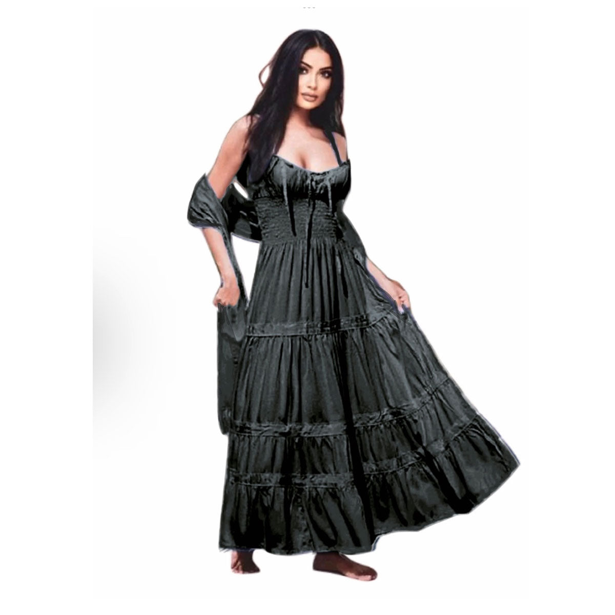 Ryder Bohemian Sleeveless Dress with Shawl Scarf