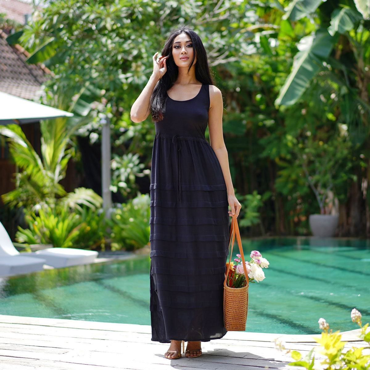 Aniya Baby Doll Bohemian Pleated Maxi Dress