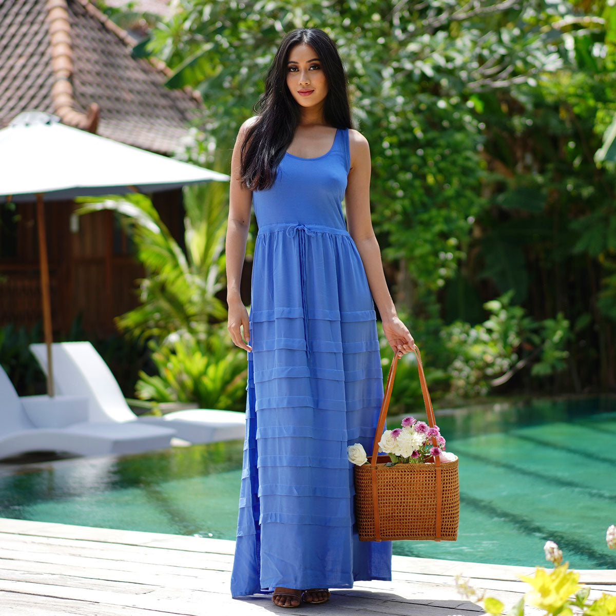 Aniya Baby Doll Bohemian Pleated Maxi Dress