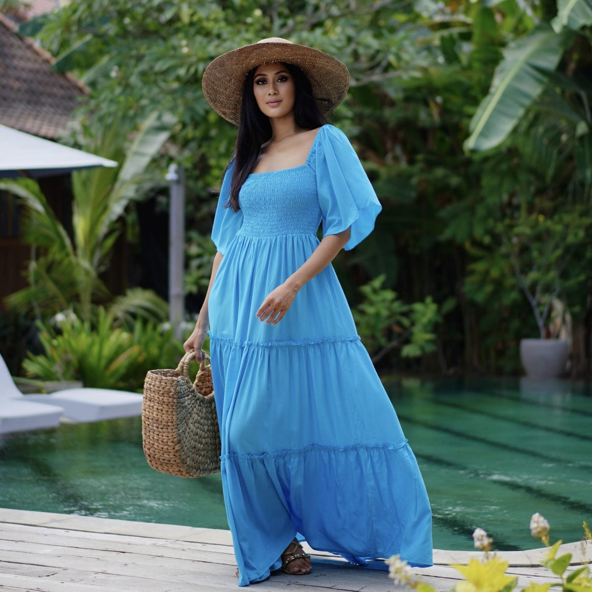 Jaylee Smocked Bodice Boho Maxi Dress