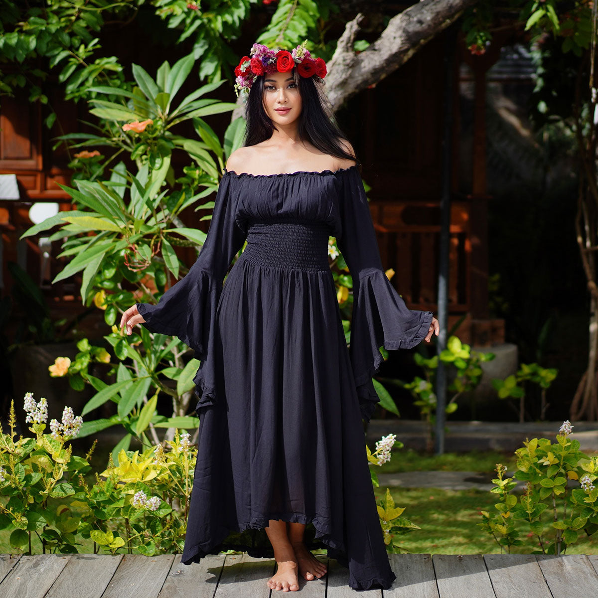 Kahlani CottageGoth Ren Faire Maxi Dress