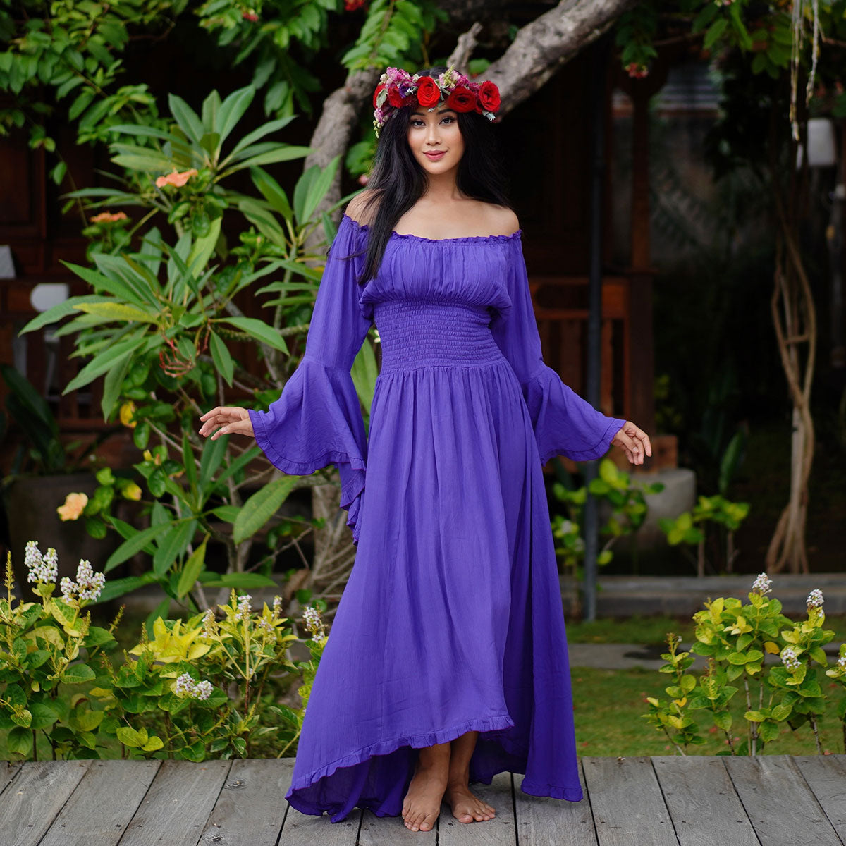 Kahlani CottageGoth Ren Faire Maxi Dress