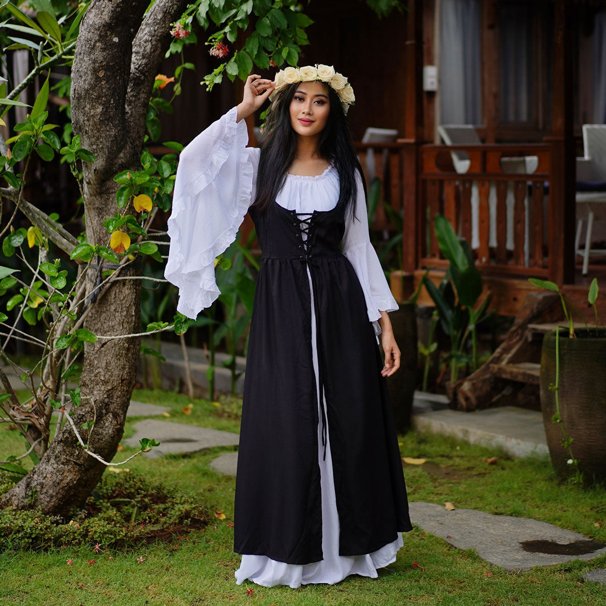 Sariah Corset Vest and Peasant Renaissance Dress